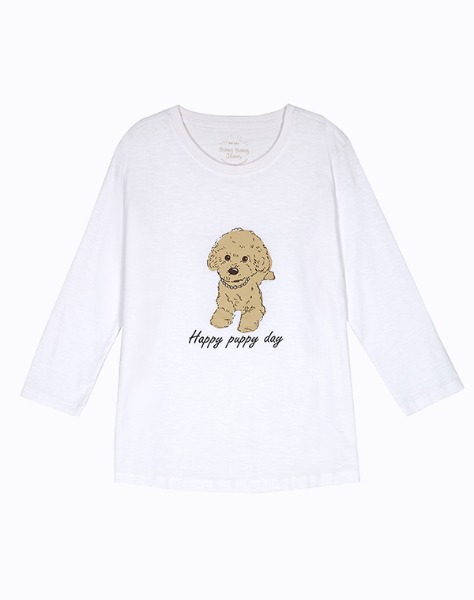 여성 강아지 슬랍오부 소매티셔츠 (NTI275)