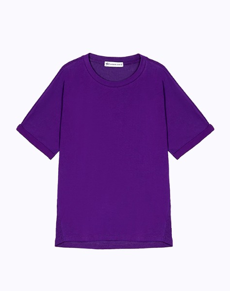 여성 뒤요루배색 밑단스트링 반팔 티셔츠 (NTI361)